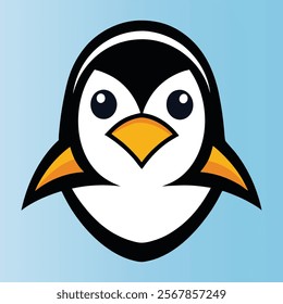 Penguin head mascot logo design
