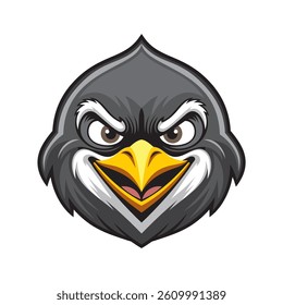 penguin head mascot vector illustration angry penguin design