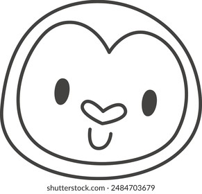 Penguin Head Outline Vector Illustration