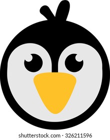Penguin head round funny