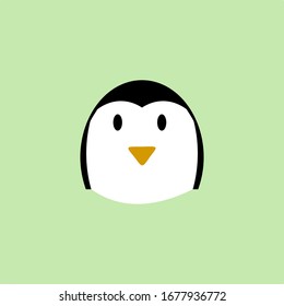 Penguin Head Vector . Animal Illustration . 