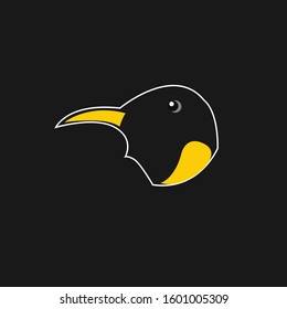 penguin head vector illustration. penguin head logo icon.