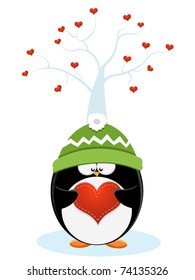 Penguin With Heart