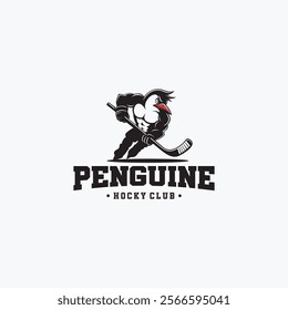 penguin hockey club mascot logo