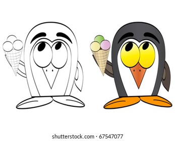 penguin with ice cream
