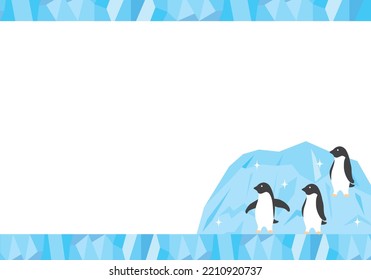 Penguin and ice frame material