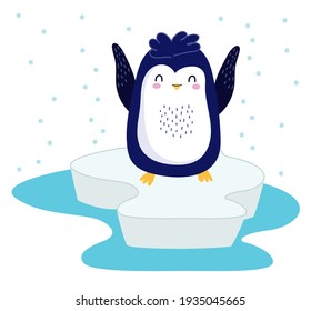 penguin ice snow winter cartoon