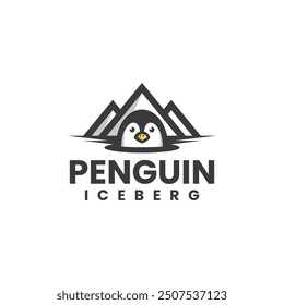penguin iceberg vector logo design