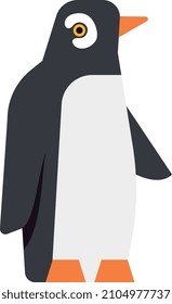 Penguin icon. Antarctic bird standing. Cute winter animal