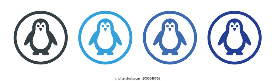 Penguin icon. Antarctic bird symbol vector illustration.