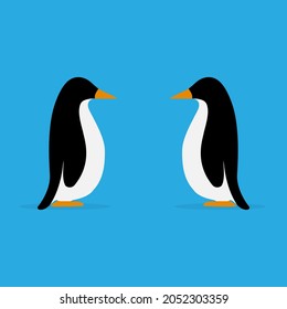 penguin icon, arctic animal, vector illustration