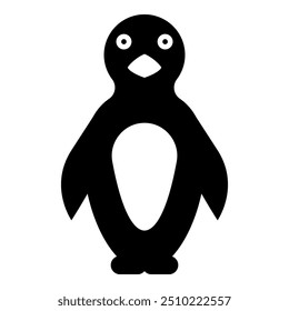 Icono de pingüino color negro Imagen de Ilustración vectorial estilo plano
