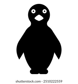 Penguin icon black color vector illustration image flat style