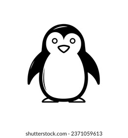 Penguin icon, black and white