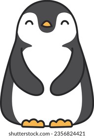 Penguin icon. Cartoon penguin vector icon for web design