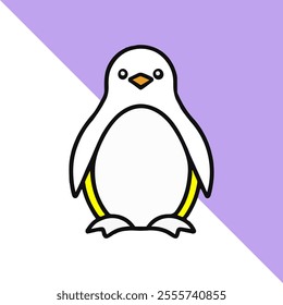 penguin icon design template vector illustration Cute penguin cartoon icon illustration. animal nature icon concept isolated . flat cartoon style