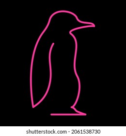 penguin icon. Draw one continuous line. vector illustration