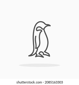 Penguin icon. Editable Stroke and pixel perfect. Outline style. Vector illustration. Enjoy this icon for your project.