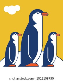 Penguin icon in flat style