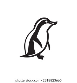 penguin icon in flat style. Cold winter symbol. Antarctic bird, animal illustration.