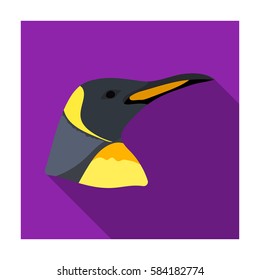 Penguin icon in flat style isolated on white background. Realistic animals symbol stock vector illustration.