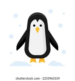 Penguin icon in flat style vector, animal icon, winter animal, bird, nature