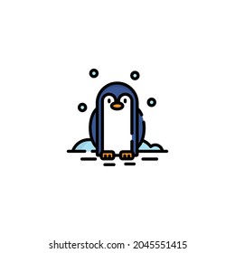 Penguin Icon Isolated On White Background 