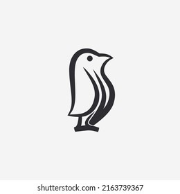 Penguin icon isolated on white