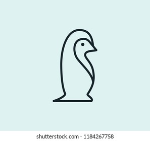 Penguin icon line isolated on clean background. Penguin icon concept drawing icon line in modern style. Vector illustration for your web mobile logo app UI design.