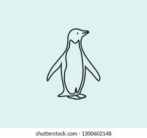 Penguin icon line isolated on clean background. Penguin icon concept drawing icon line in modern style. Vector illustration for your web mobile logo app UI design.