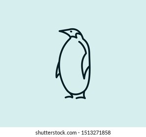 Penguin icon line isolated on clean background. Penguin icon concept drawing icon line in modern style. Vector illustration for your web mobile logo app UI design