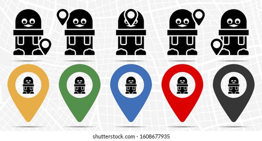 Penguin icon in location set. Simple glyph, flat illustration element of christmas theme icons