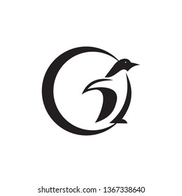 Penguin icon logo design template