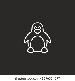 Pinguin-Symbol Logo flaches Vektordesign