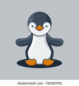 Penguin icon logo template Vector illustration
