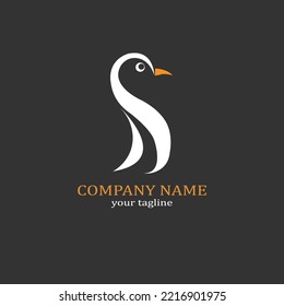 diseño vectorial del logotipo del icono del pingüino