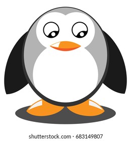 Penguin icon. Lovely penguin. Vector illustration.