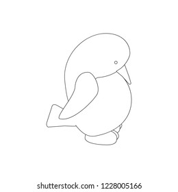 Penguin icon on the white background. Vector illustration