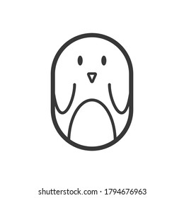 penguin icon outline black. penguin logo vector design