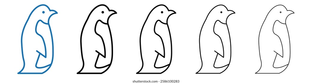 Penguin icon Outline vector logo for web ui