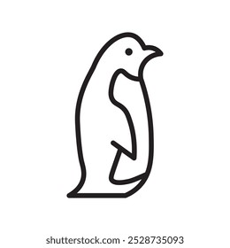 Penguin icon Outline vector for web ui