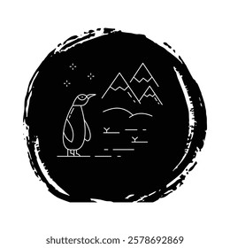 Penguin Icon for Polar Wildlife Vector Icon Design