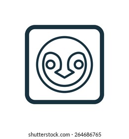 penguin icon Rounded squares button, on white background 