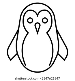 penguin icon, sign, symbol in line style