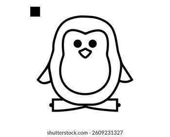  Penguin icon silhouette vector illustration. Black silhouettes of penguins set on a white background, silhouette penguin different pose walking and skating, Penguin flat vector illustration on white 