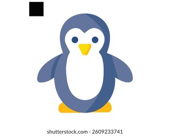  Penguin icon silhouette vector illustration. Black silhouettes of penguins set on a white background, silhouette penguin different pose walking and skating, Penguin flat vector illustration on white 