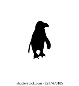 Penguin icon. Simple style Antarctic travel agency big sale poster background symbol. Penguin brand logo design element. Penguin t-shirt printing. vector for sticker.