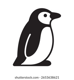 Ícone de pinguim, simbolizando climas frios, vida aquática e espécies de aves sociais.