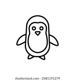 Penguin icon Thin line art isolated