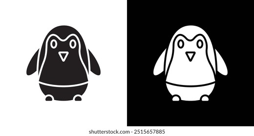 Penguin icon Thin line flat illustration